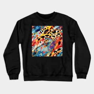 Unique Colorful Wild Animal Print Painted Pattern Crewneck Sweatshirt